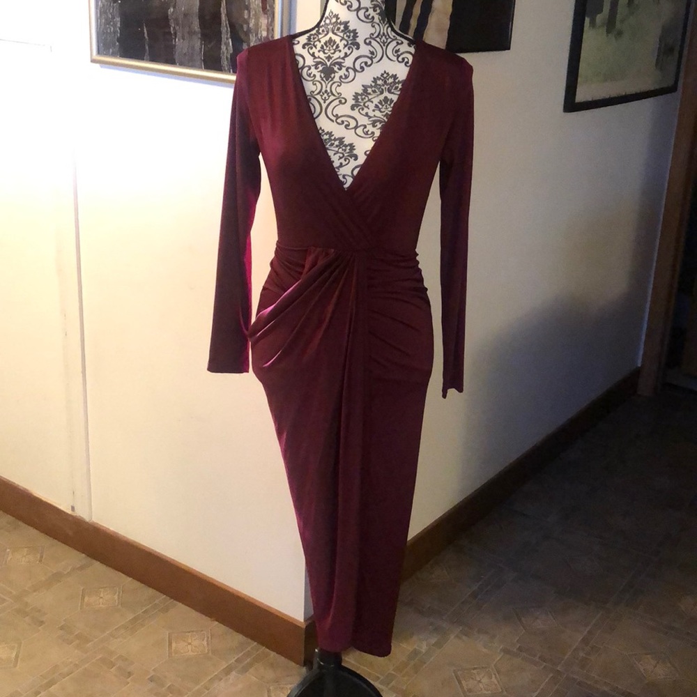 Maroon wrap dress